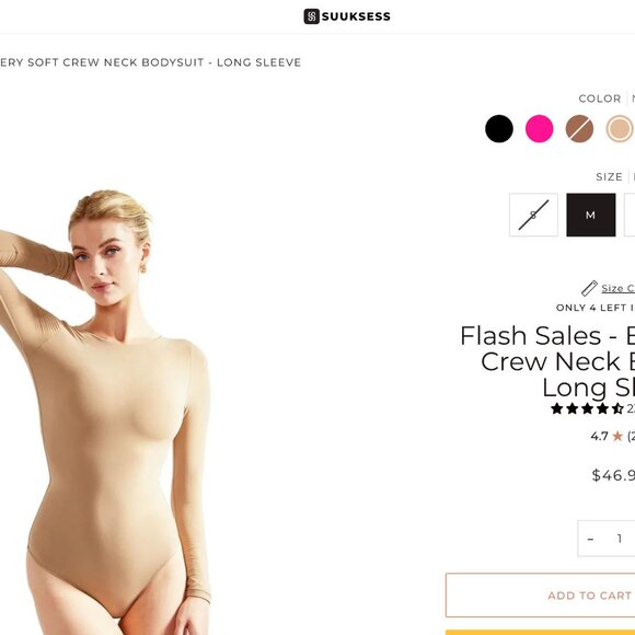 NWT Suuksess 2-Pack Shapewear Butter-Soft Bodysuit Set - Picture 2 of 4